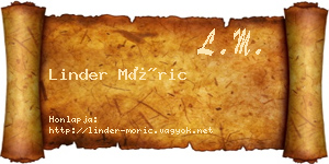 Linder Móric névjegykártya